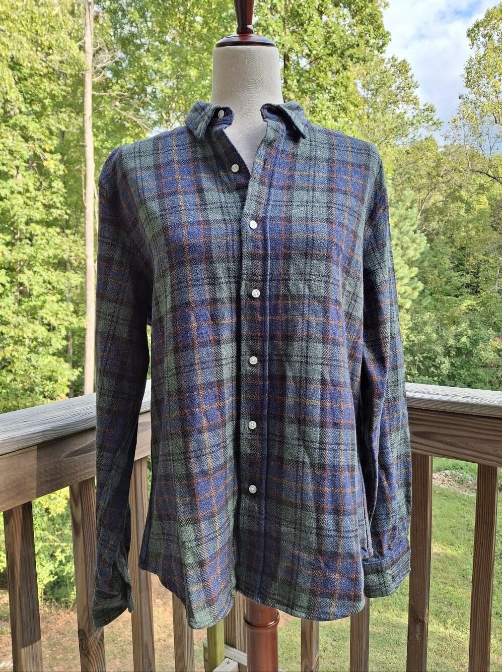 Frank & Eileen Finbar Plaid Cotton Flannel Button Down Shirt Men's Large